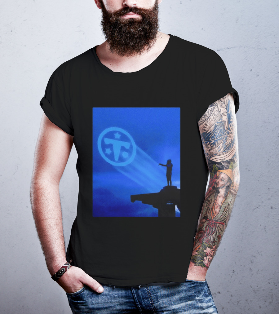 Tennessee Titans Bat Signal Navy Blue Fan Gear T-Shirt