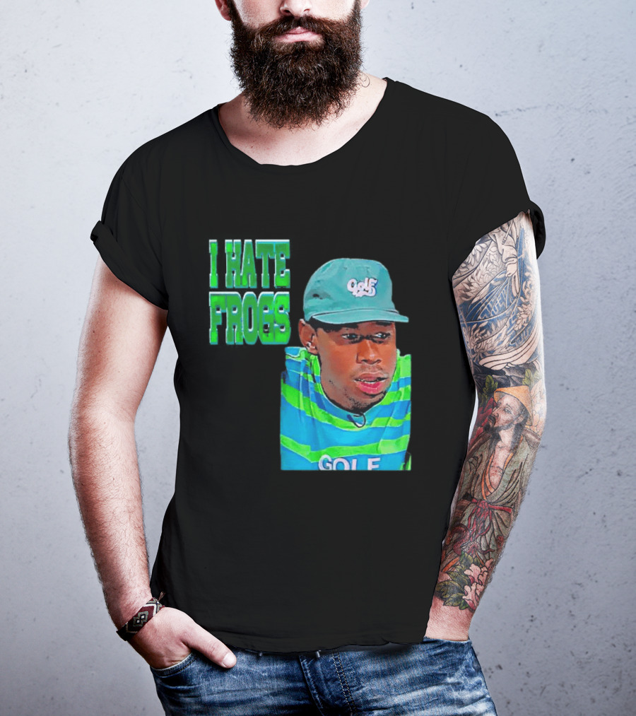 Tyler The Creator I Hate Frogs Meme Golf Hat Striped T-Shirt