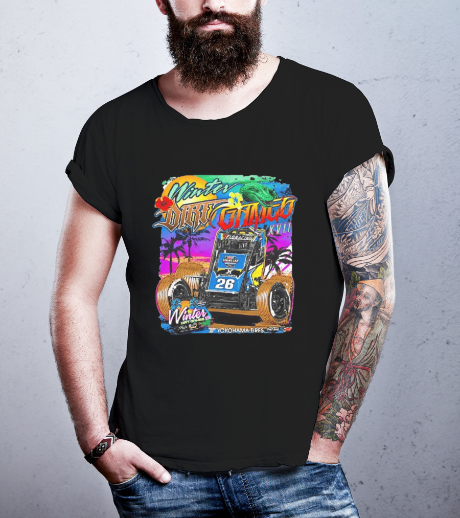 Winter Dirt Games XVII Sprint Car Yokohama Tires FloRacing 26 Tropical T-Shirt
