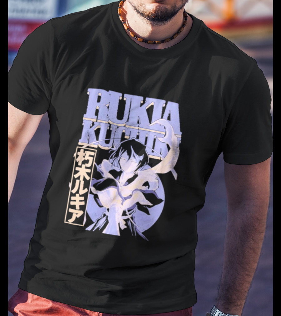 Bleach Rukia Kuchiki Anime Character Illustration Japanese T-Shirt