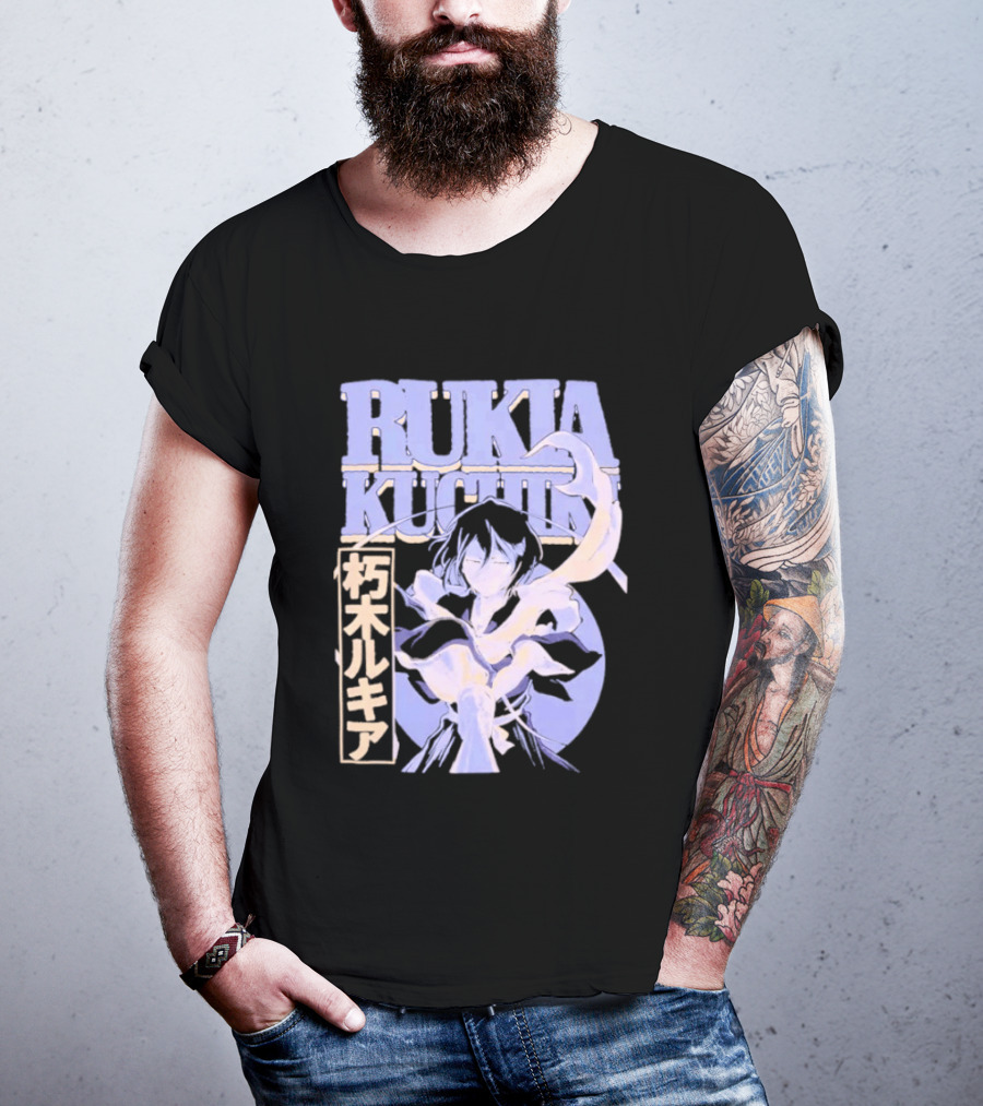 Bleach Rukia Kuchiki Anime Character Illustration Japanese T-Shirt