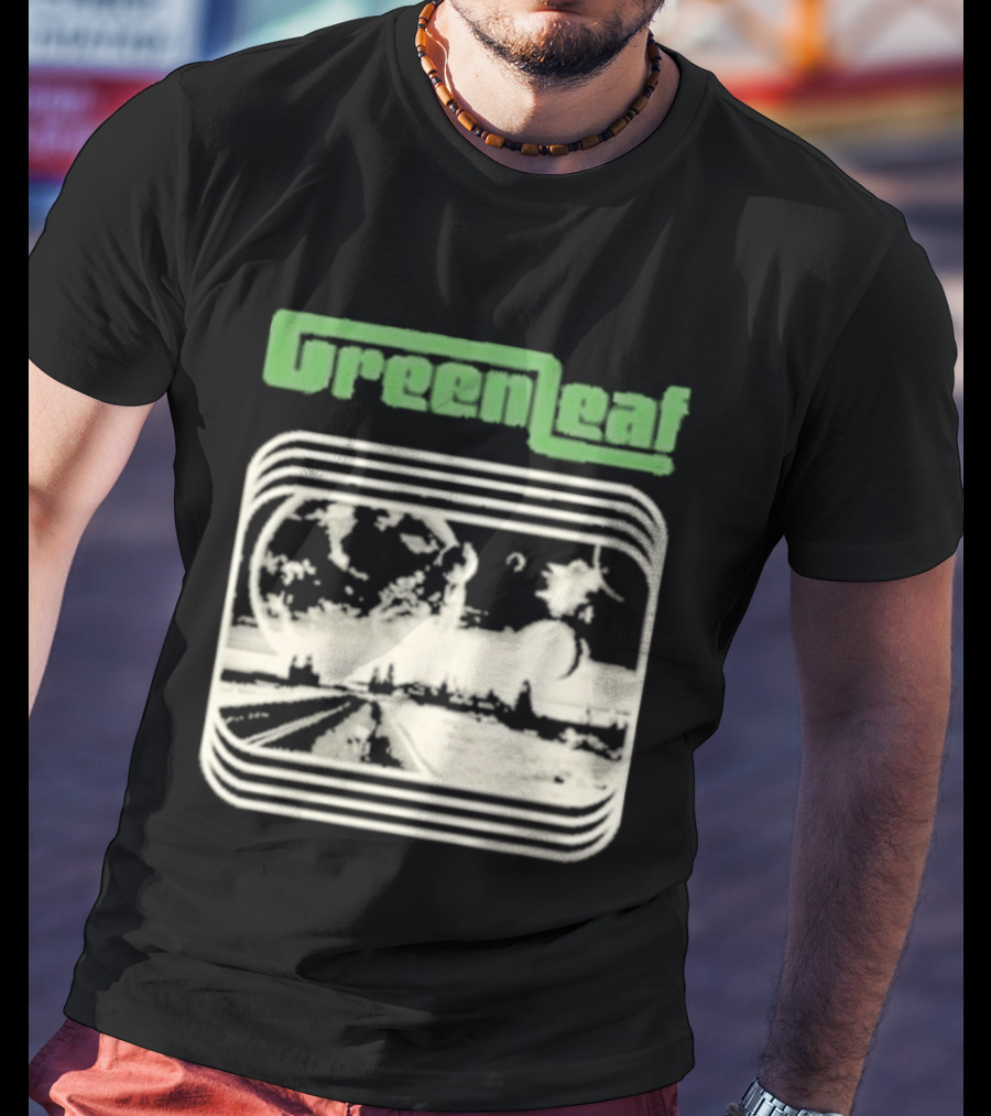 Greenleaf Black Space Scenic Globe With Railway Tracks T-Shirt