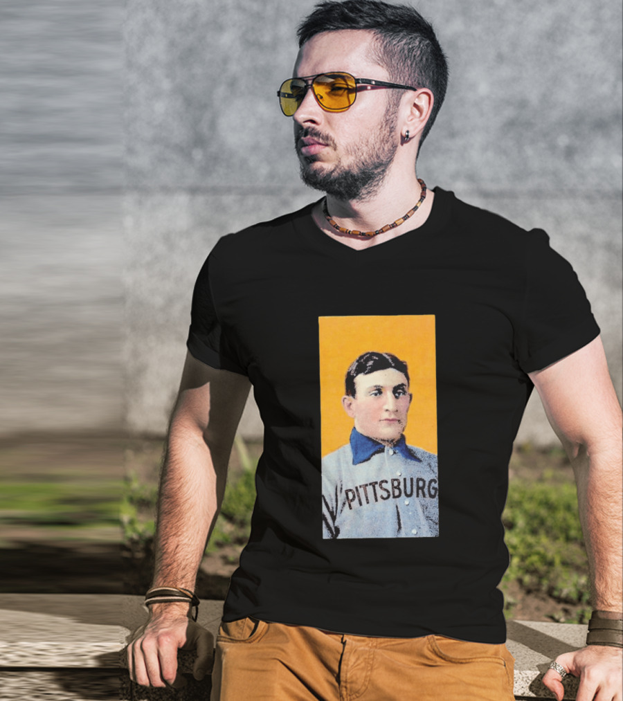 Pittsburgh Vintage Honus Wagner Baseball Player Card T-Shirt