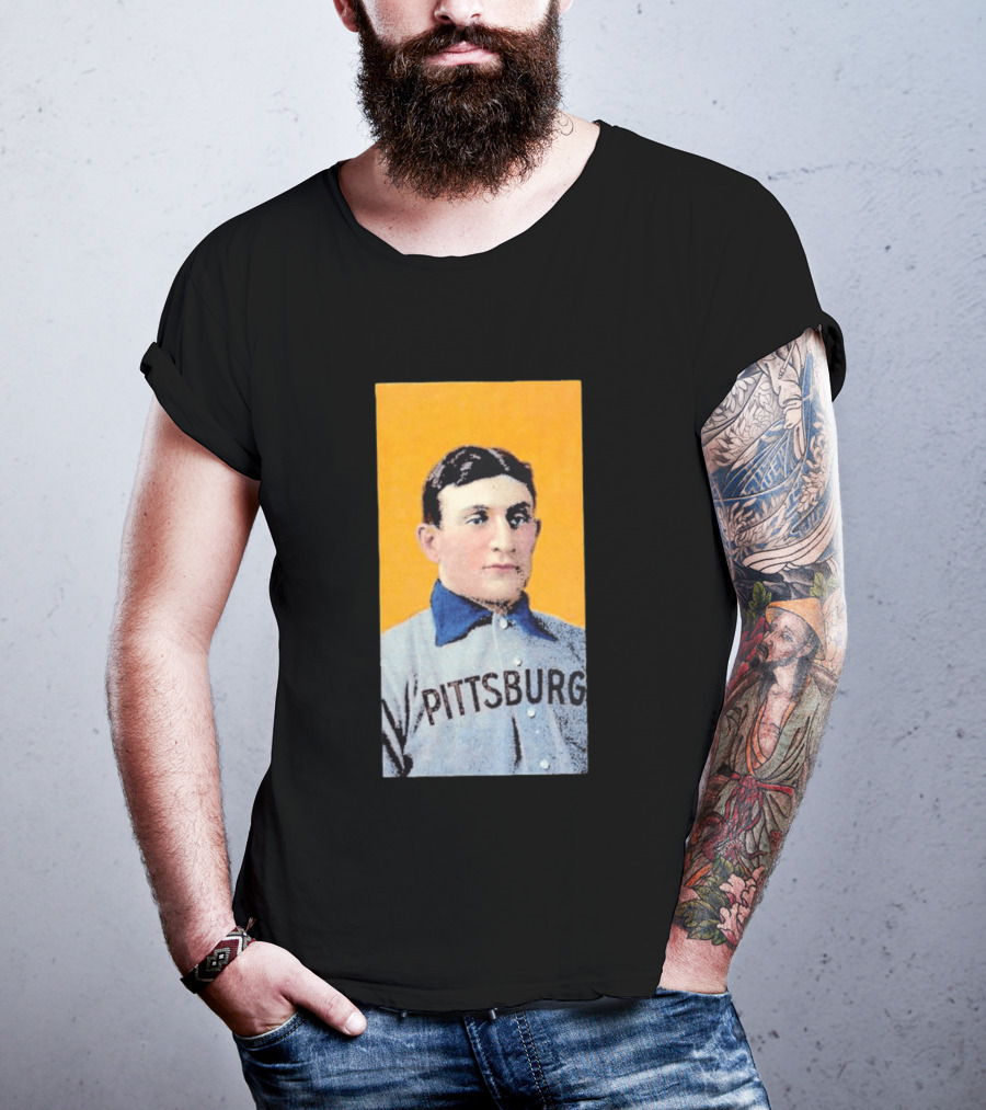 Pittsburgh Vintage Honus Wagner Baseball Player Card T-Shirt