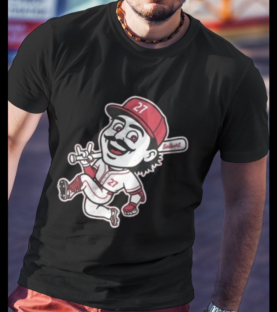 Sal Stewart Cartoon Baseball Character Number 27 Salbert T-Shirt