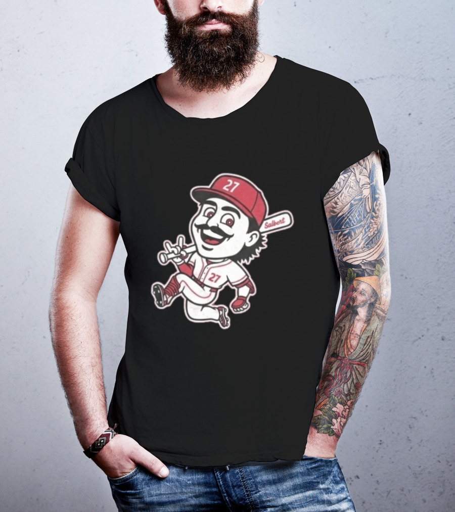 Sal Stewart Cartoon Baseball Character Number 27 Salbert T-Shirt