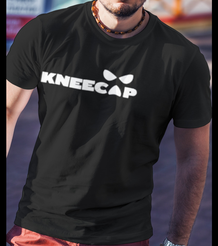 Kneecap Bold Text With Butterfly T-Shirt