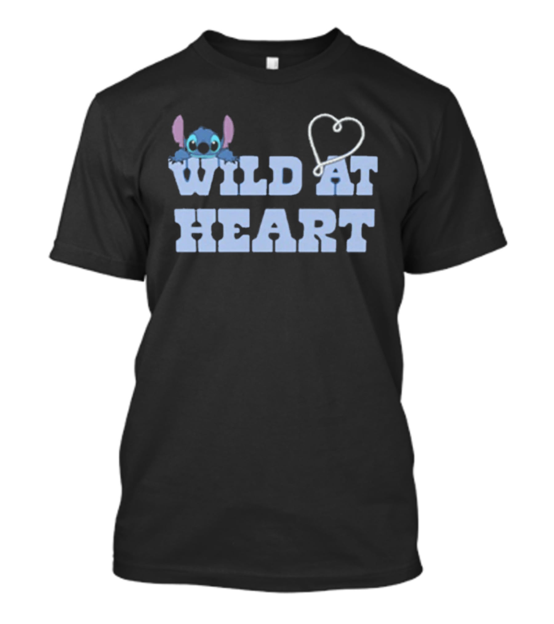 Wild At Heart Stitch Disney Character Cute Alien Heart T-Shirt