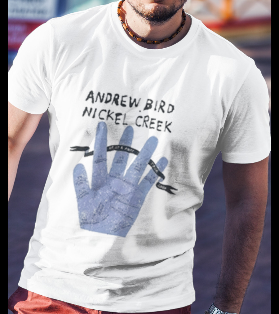 Andrew Bird Nickel Creek Blue Hand Visual T-Shirt