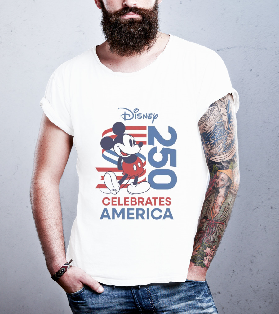 Disney Celebrates America Mickey Mouse 250 USA Patriotic Vibe T-Shirt