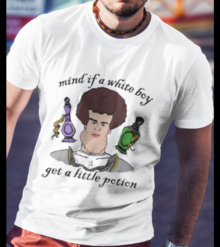 Mind If A White Boy Get A Little Potion Retro Cartoon Humor T-Shirt