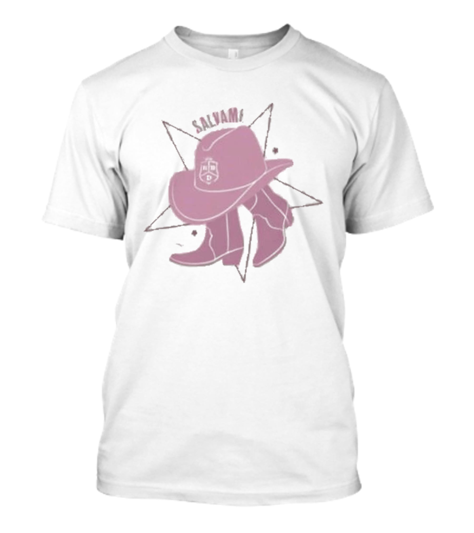 Salvame Beige Cowboy Hat And Boots With Star T-Shirt