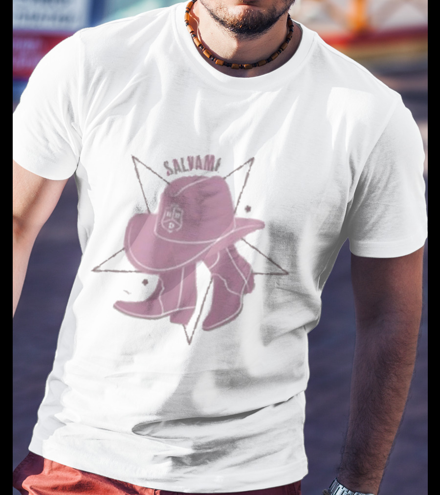 Salvame Beige Cowboy Hat And Boots With Star T-Shirt
