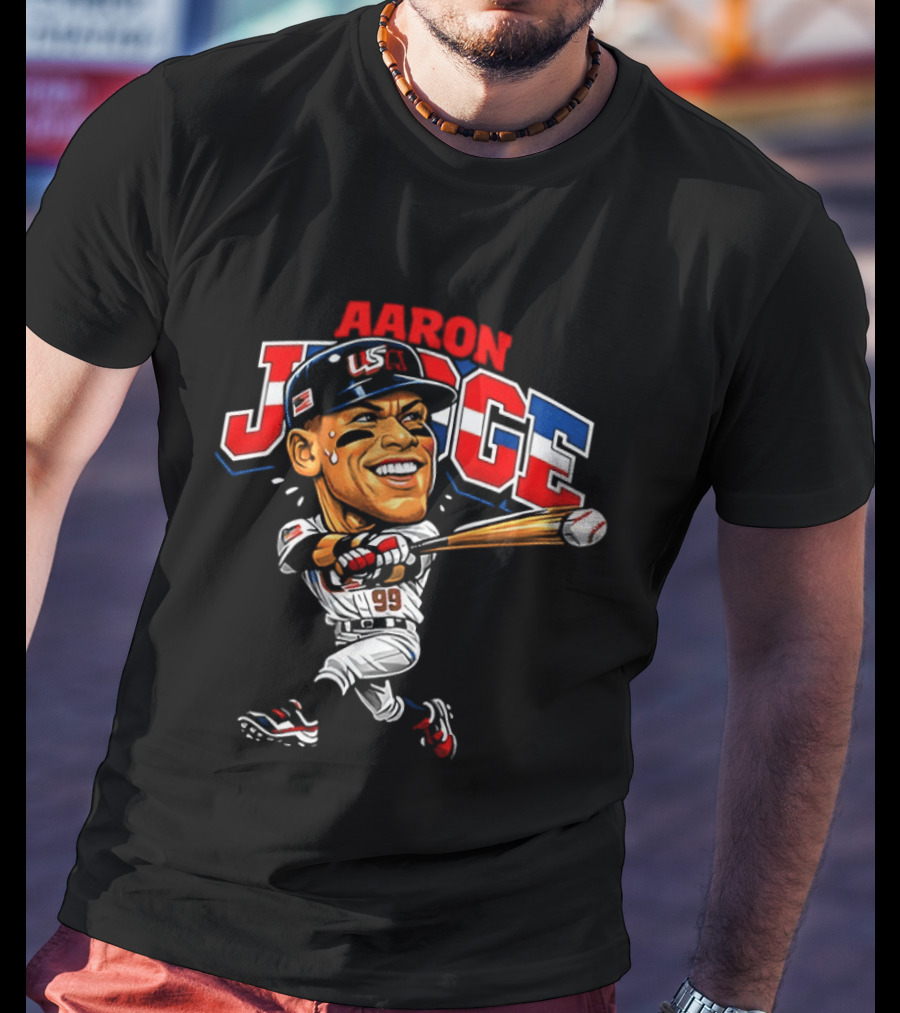 Aaron Judge USA Baseball Classic Swinging Caricature 99 T-Shirt
