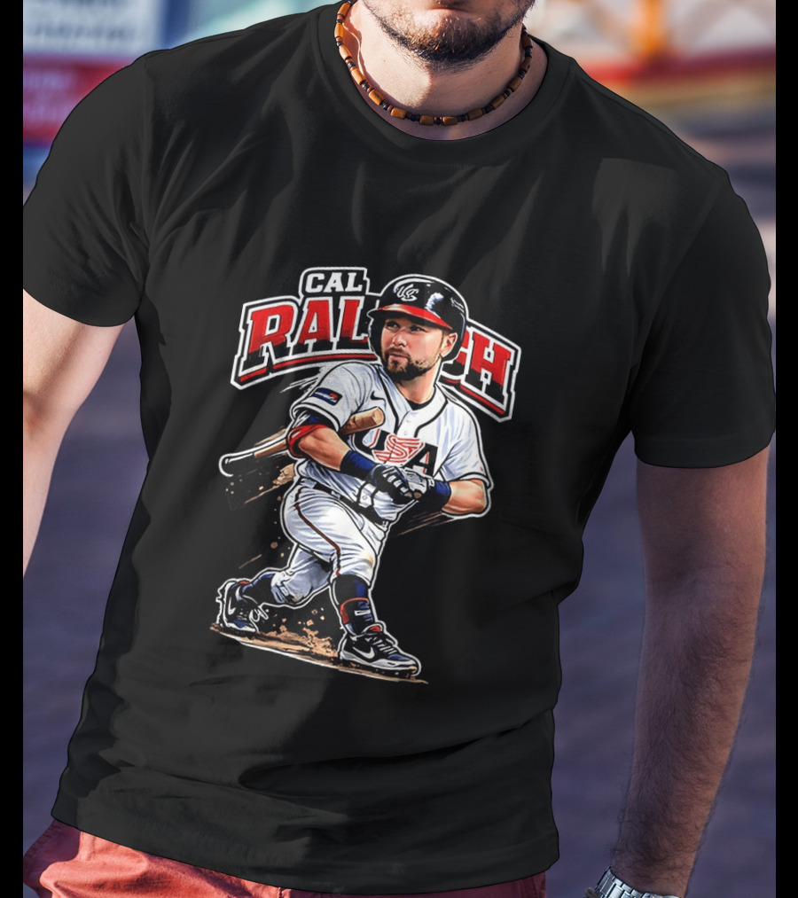 Cal Raleigh USA Baseball Classic Team Player Caricature T-Shirt