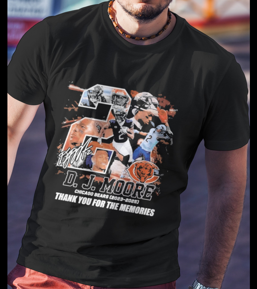 D J Moore Chicago Bears 2023 2025 Thank You For The Memories T-Shirt