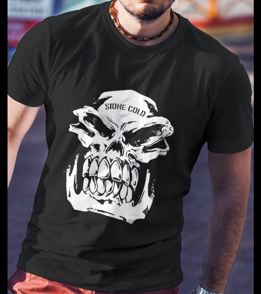 Stone Cold Steve Austin Hellraiser Skull Snow Wash T-Shirt