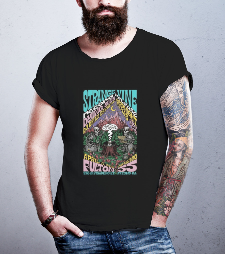 Strange Vine Records Release Fresno April 11 2026 DJ Brian Bakalian Fulton 55 T-Shirt