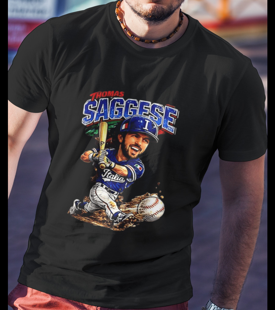 Thomas Saggese Italy Italia Baseball Classic Caricature T-Shirt