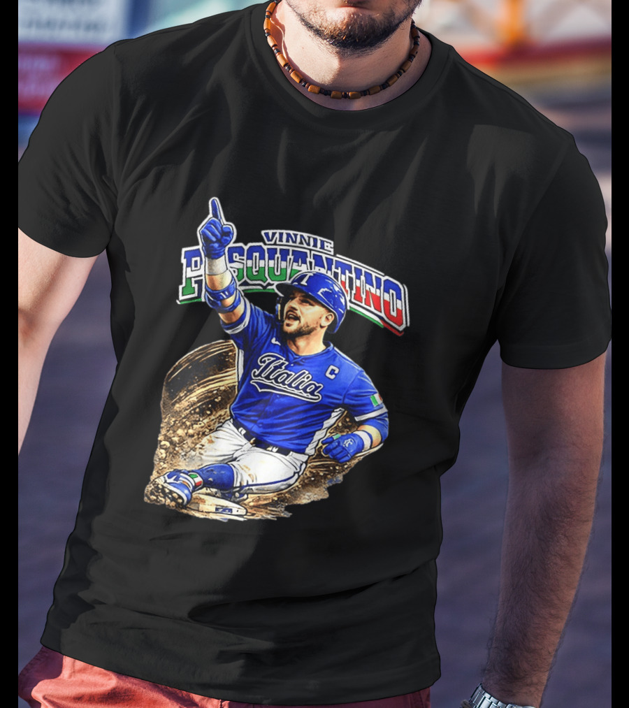Vinnie Pasquantino Italy Baseball Classic Caricature Italia Jersey Celebration T-Shirt