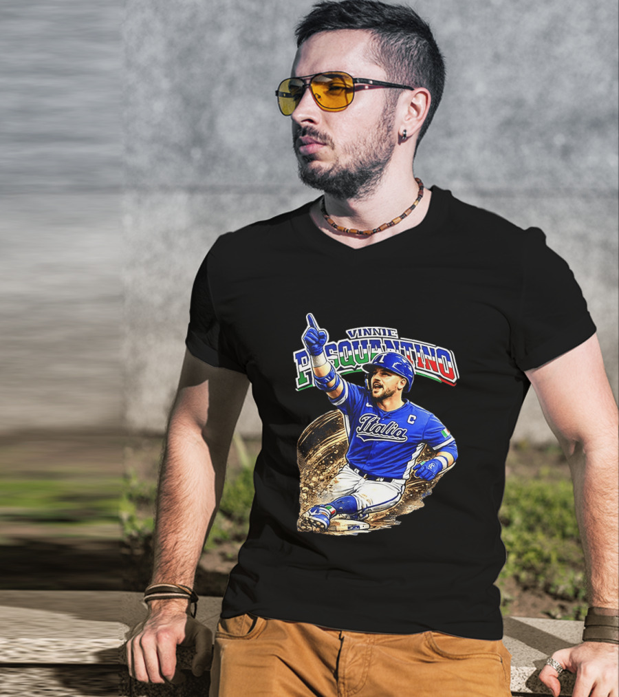 Vinnie Pasquantino Italy Baseball Classic Caricature Italia Jersey Celebration T-Shirt