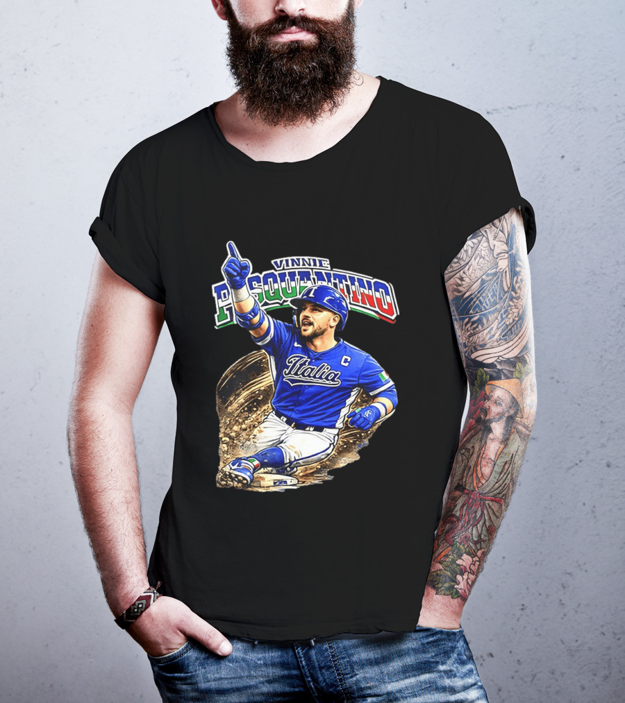 Vinnie Pasquantino Italy Baseball Classic Caricature Italia Jersey Celebration T-Shirt