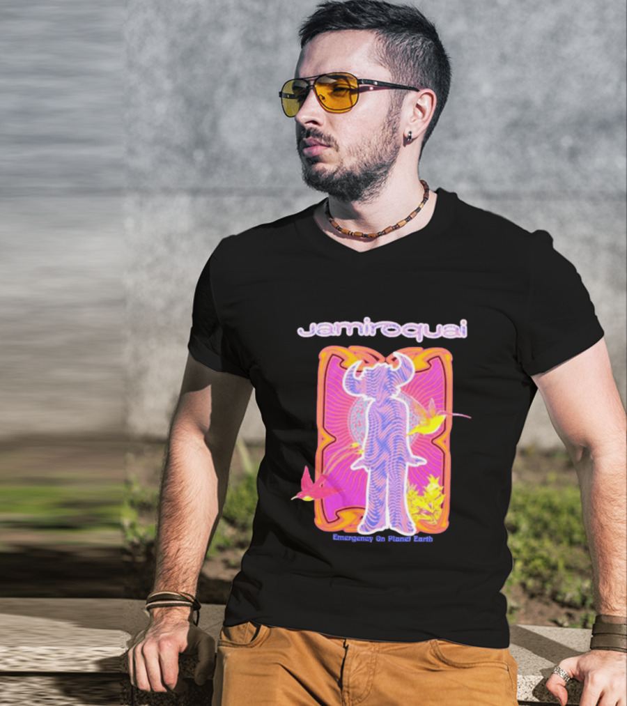 Jamiroquai Emergency On Planet Earth Psychedelic Vibrant Hummingbird T-Shirt
