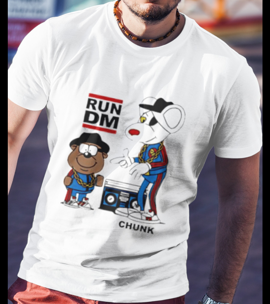 RUN DM Danger Mouse Penfold CHUNK With Boombox T-Shirt