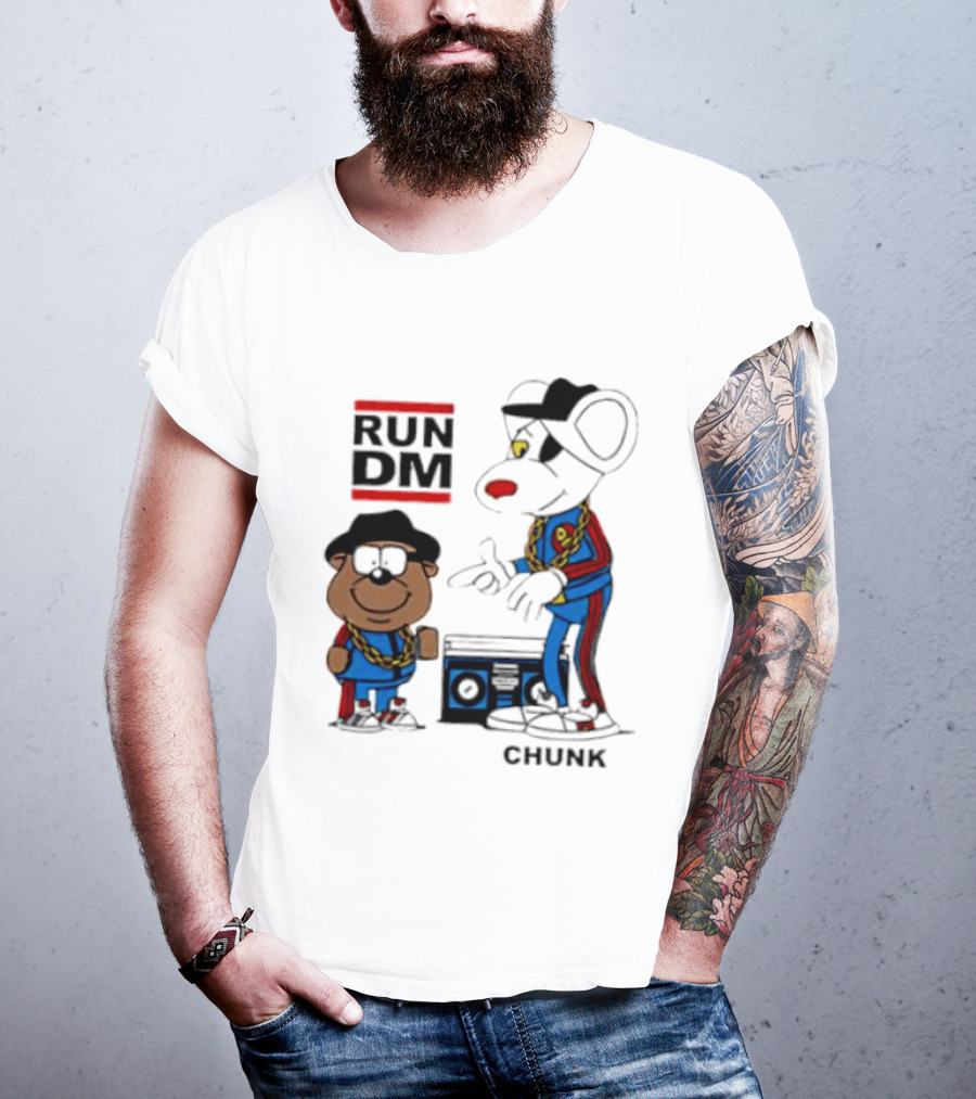 RUN DM Danger Mouse Penfold CHUNK With Boombox T-Shirt