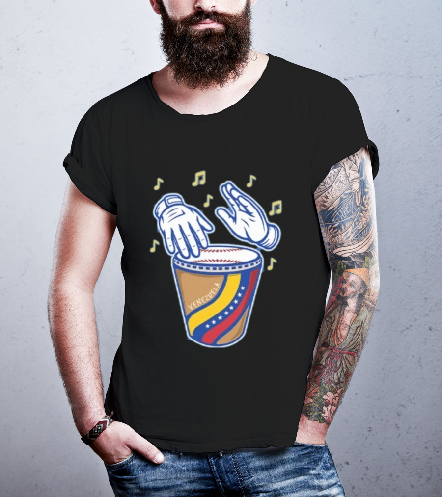 Willson Contreras Venezuela Baseball Tambor Musical Notes T-Shirt