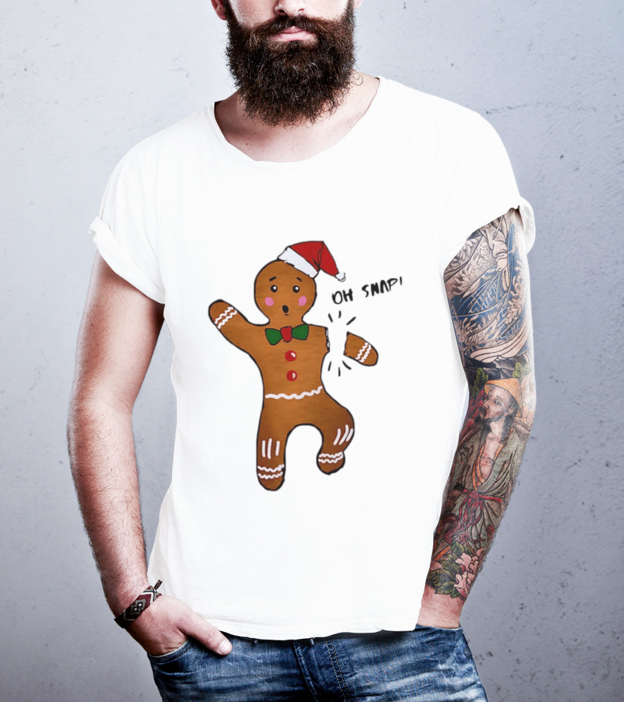 Gingerbread Man Oh Snap Broken Arm Christmas Humor T-Shirt
