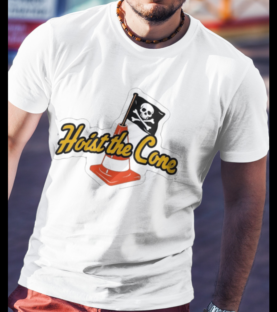 Hoist The Cone Skull Flag Orange Traffic Cone T-Shirt