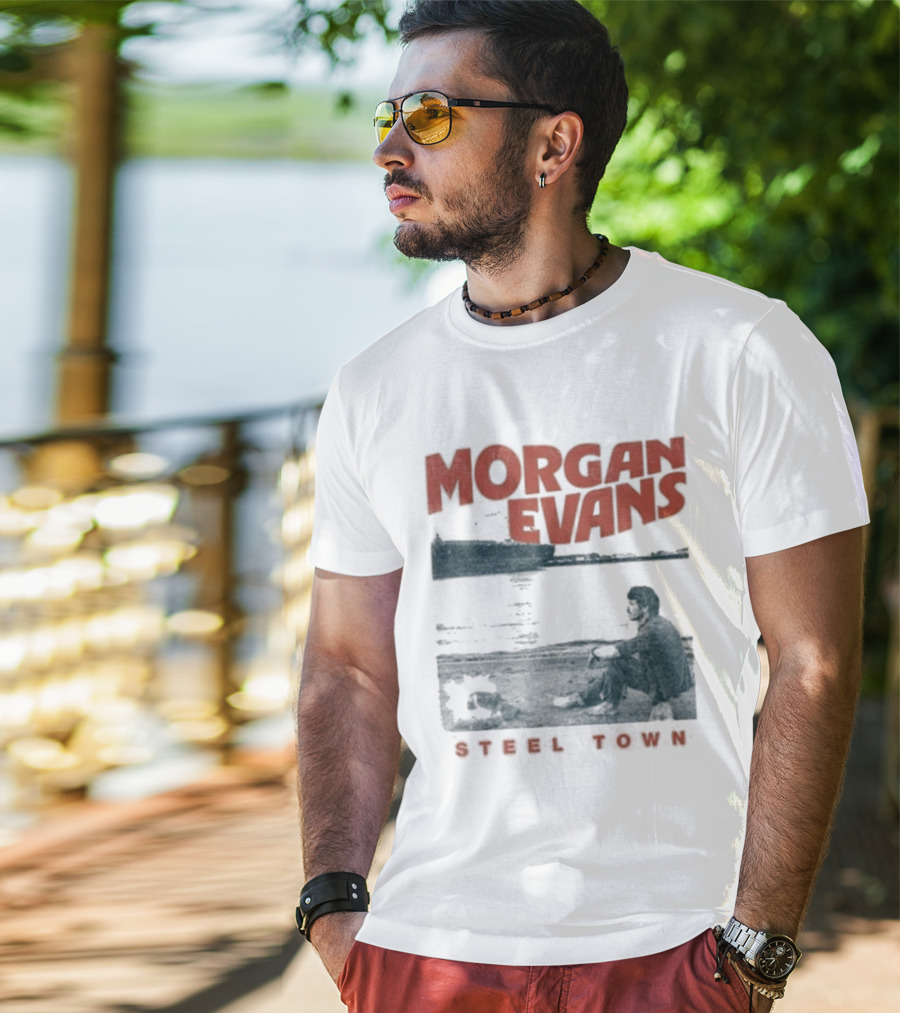 Morgan Evans Steel Town Sunset Silhouette Rowboat T-Shirt