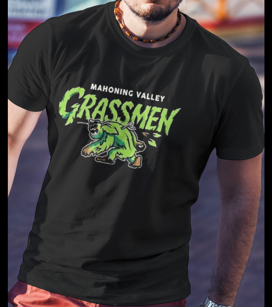 Mahoning Valley Grassmen 2026 Retro Green Creature T-Shirt