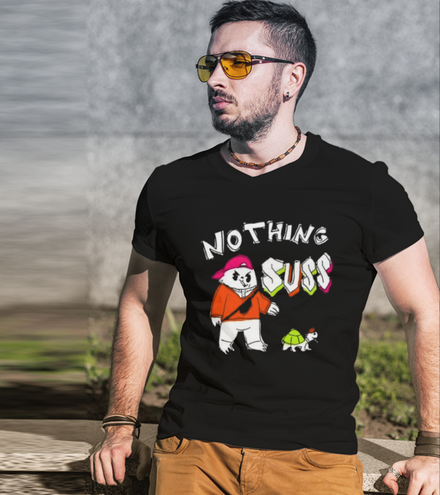 Nothing Suss Cat In Red With Turtle T-Shirt