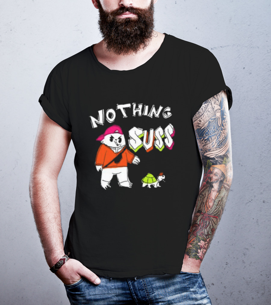 Nothing Suss Cat In Red With Turtle T-Shirt