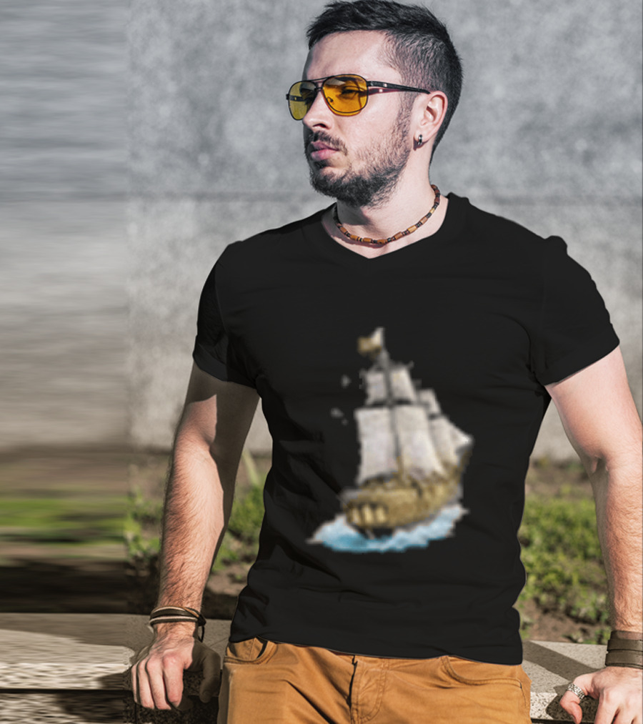 Johnny Blue Skies Dark Clouds Mutiny Midnight Ship Adventure T-Shirt