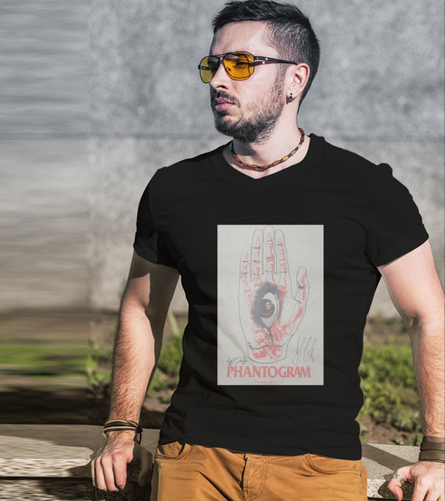 Phantogram Signed Hand And Eye Art Troubadour March 13 2026 West Hollywood CA T-Shirt