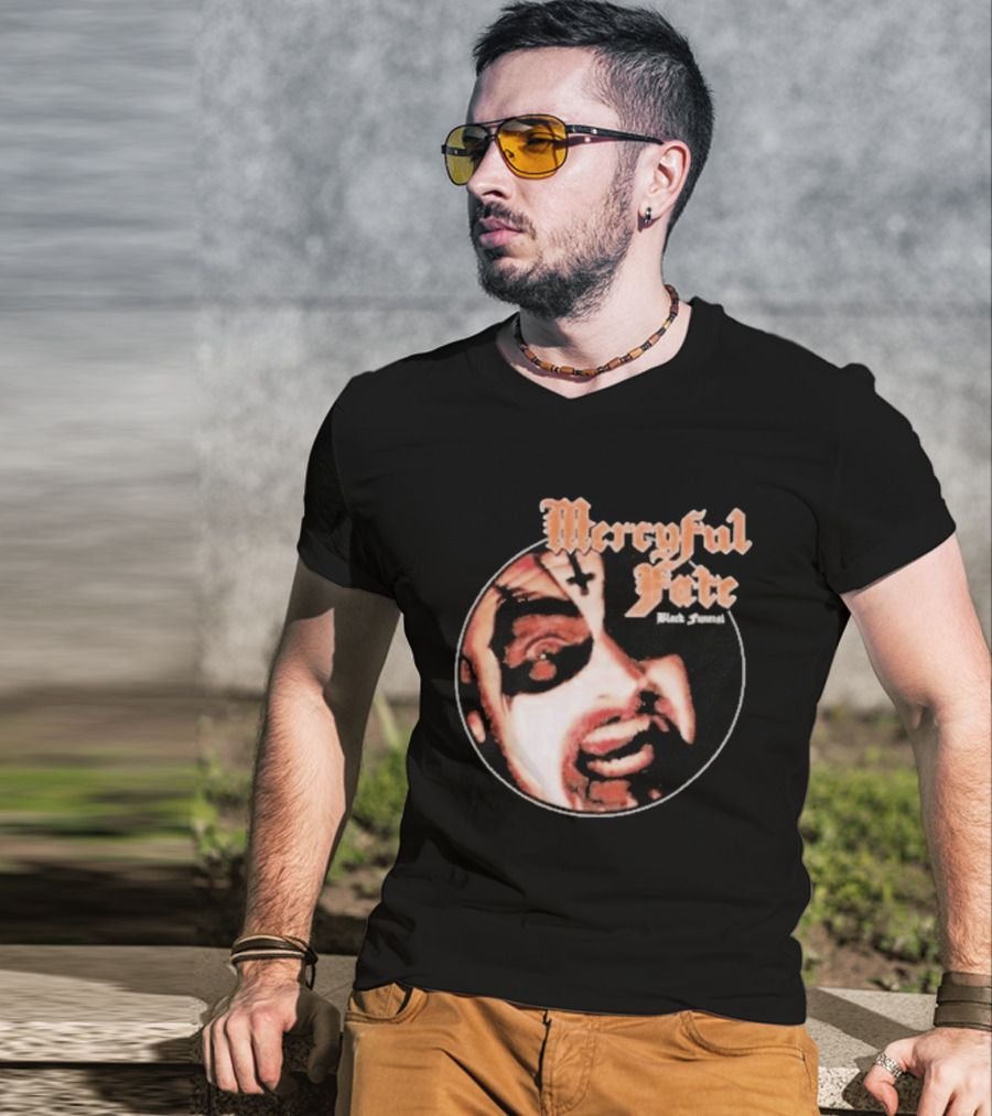Mercyful Fate Black Funeral Face Paint Circle T-Shirt