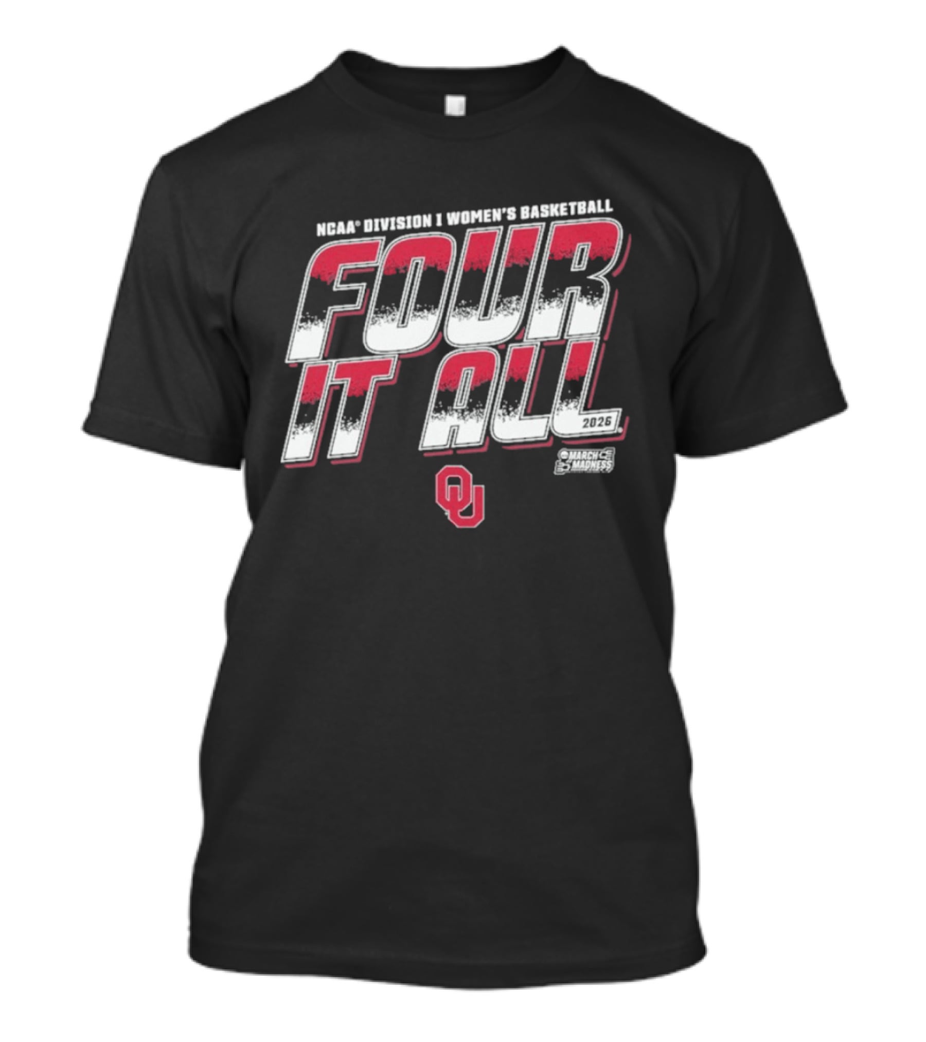 NCAA Division I Women's Basketball Oklahoma Sooners Four It All 2026 OU T-Shirt