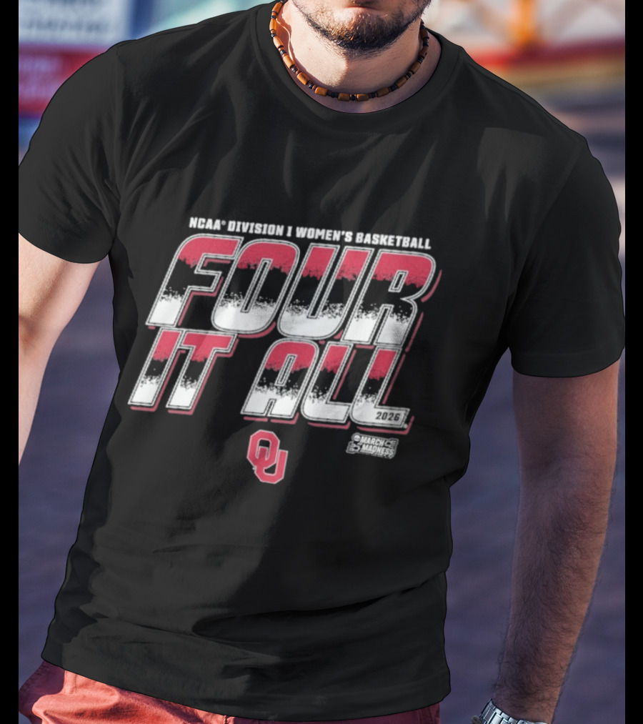 NCAA Division I Women's Basketball Oklahoma Sooners Four It All 2026 OU T-Shirt