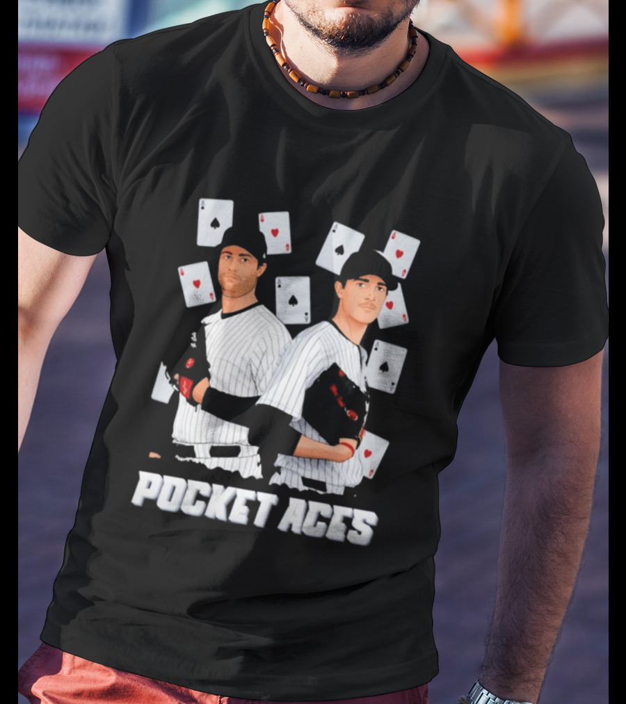 Max Fried Gerrit Cole New York Yankees MLB Pocket Aces Baseball Cards T-Shirt