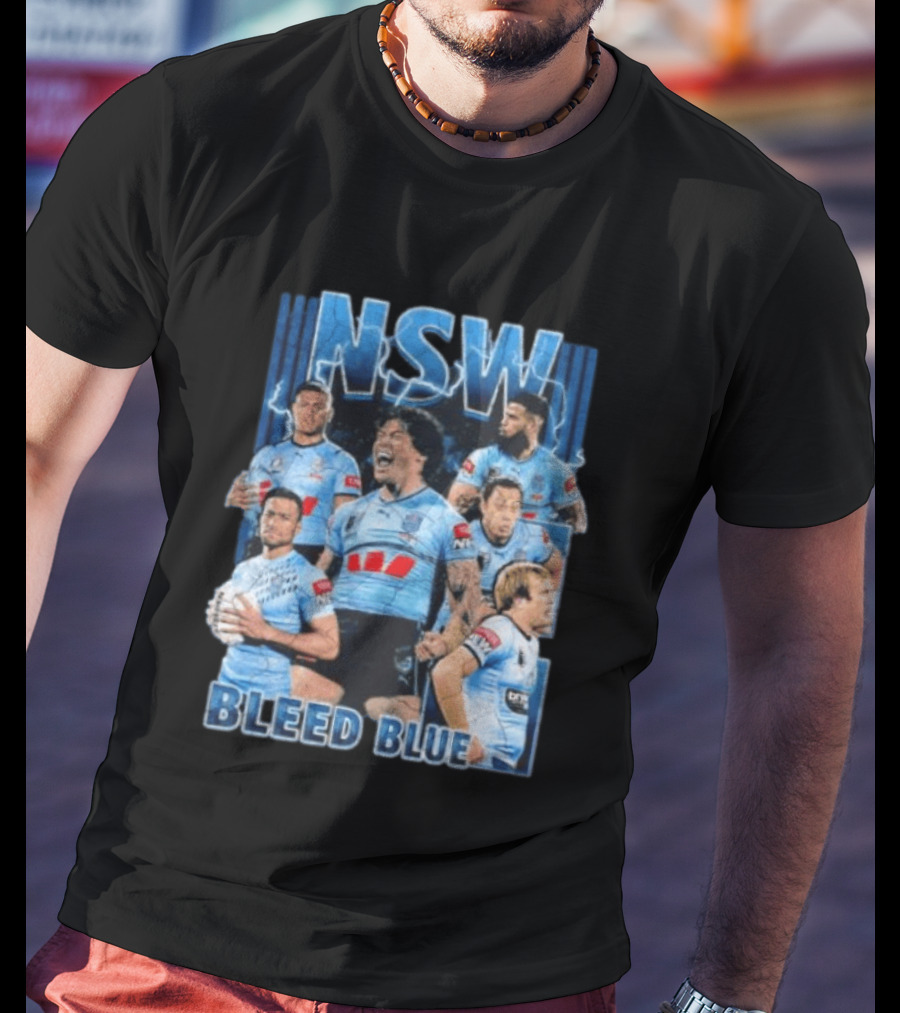 NSW Origin Rugby League Bleed Blue Players Team Sportswear T-Shirt