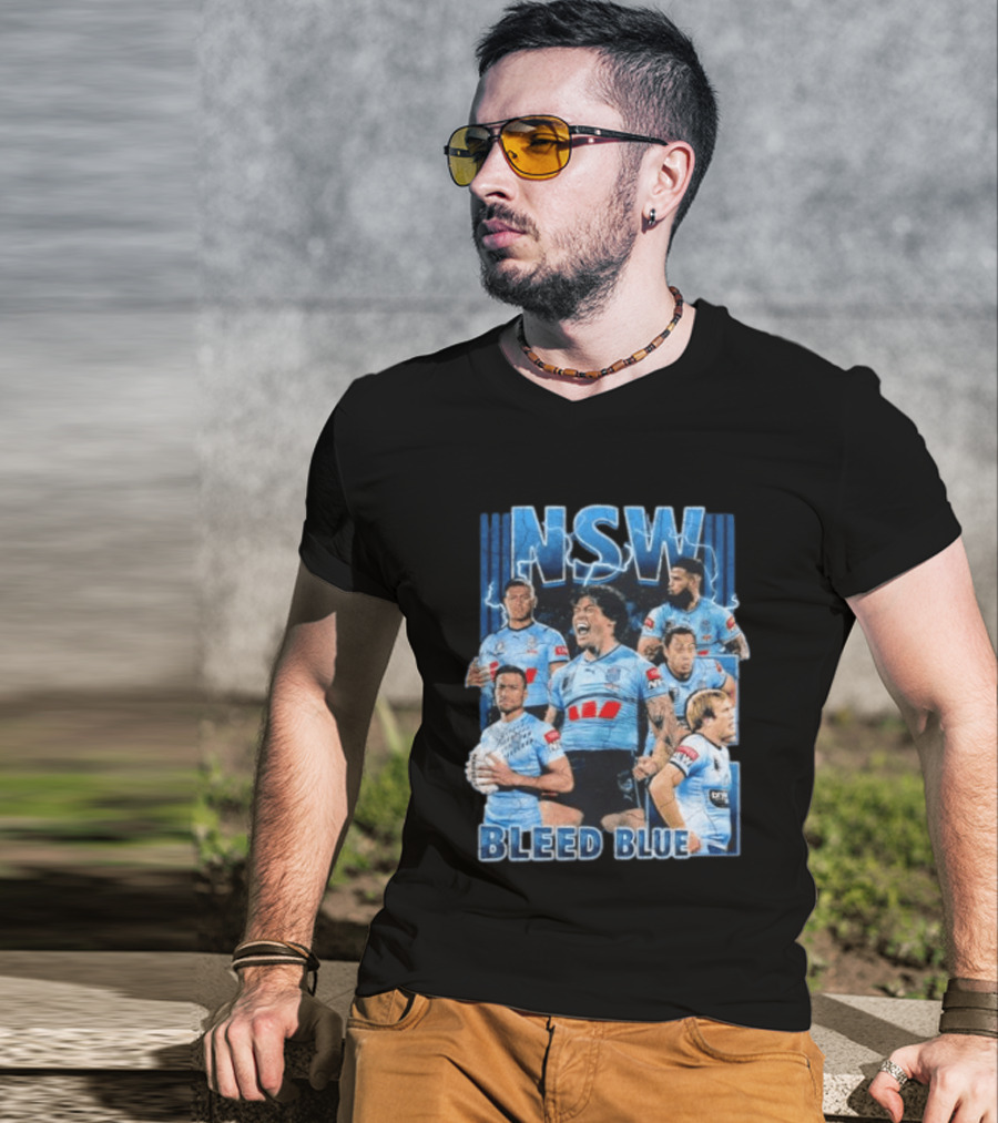NSW Origin Rugby League Bleed Blue Players Team Sportswear T-Shirt