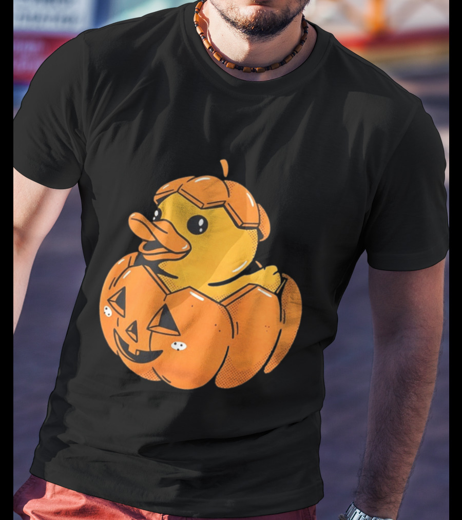 Rubber Duck Pumpkin Halloween Jack O' Lantern T-Shirt