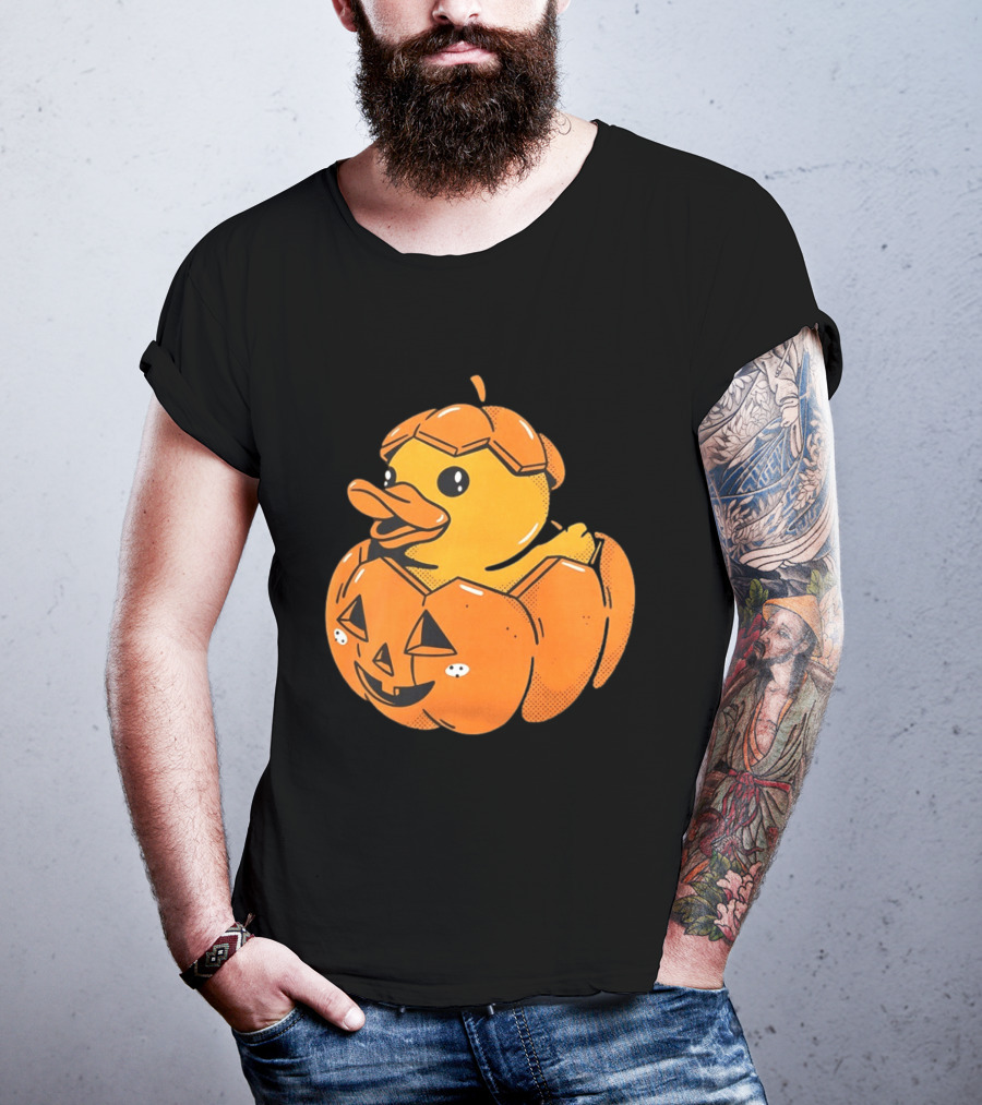 Rubber Duck Pumpkin Halloween Jack O' Lantern T-Shirt