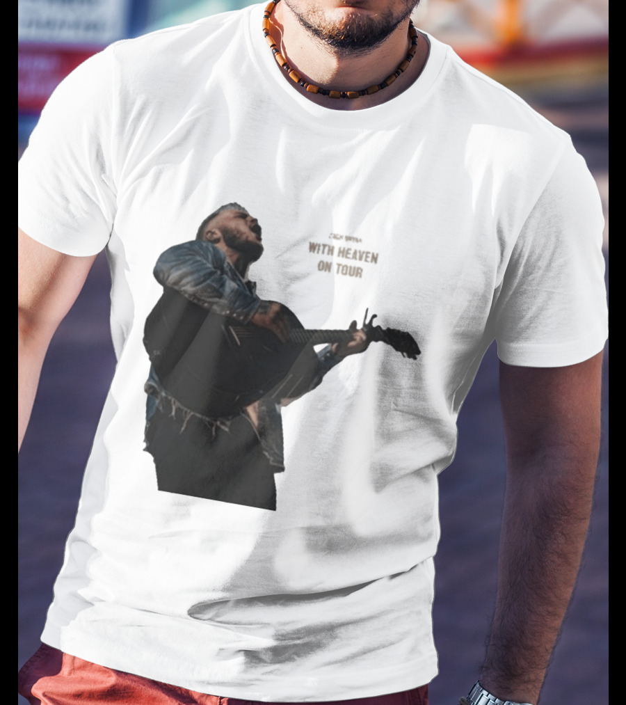 Zach Bryan Heaven On Top Photo Tour Denim Acoustic Performance T-Shirt