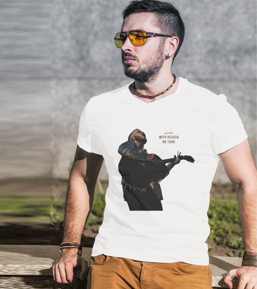 Zach Bryan Heaven On Top Photo Tour Denim Acoustic Performance T-Shirt