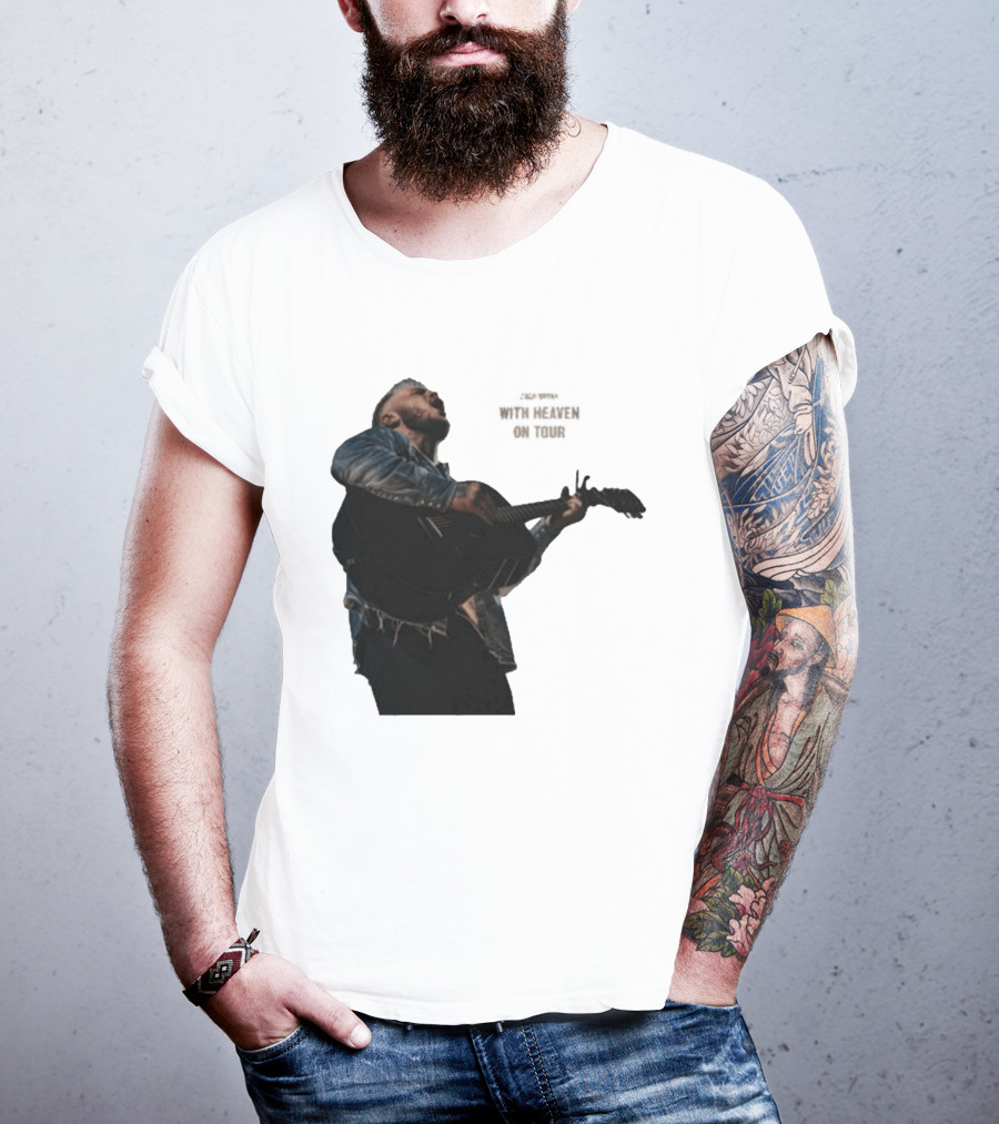 Zach Bryan Heaven On Top Photo Tour Denim Acoustic Performance T-Shirt