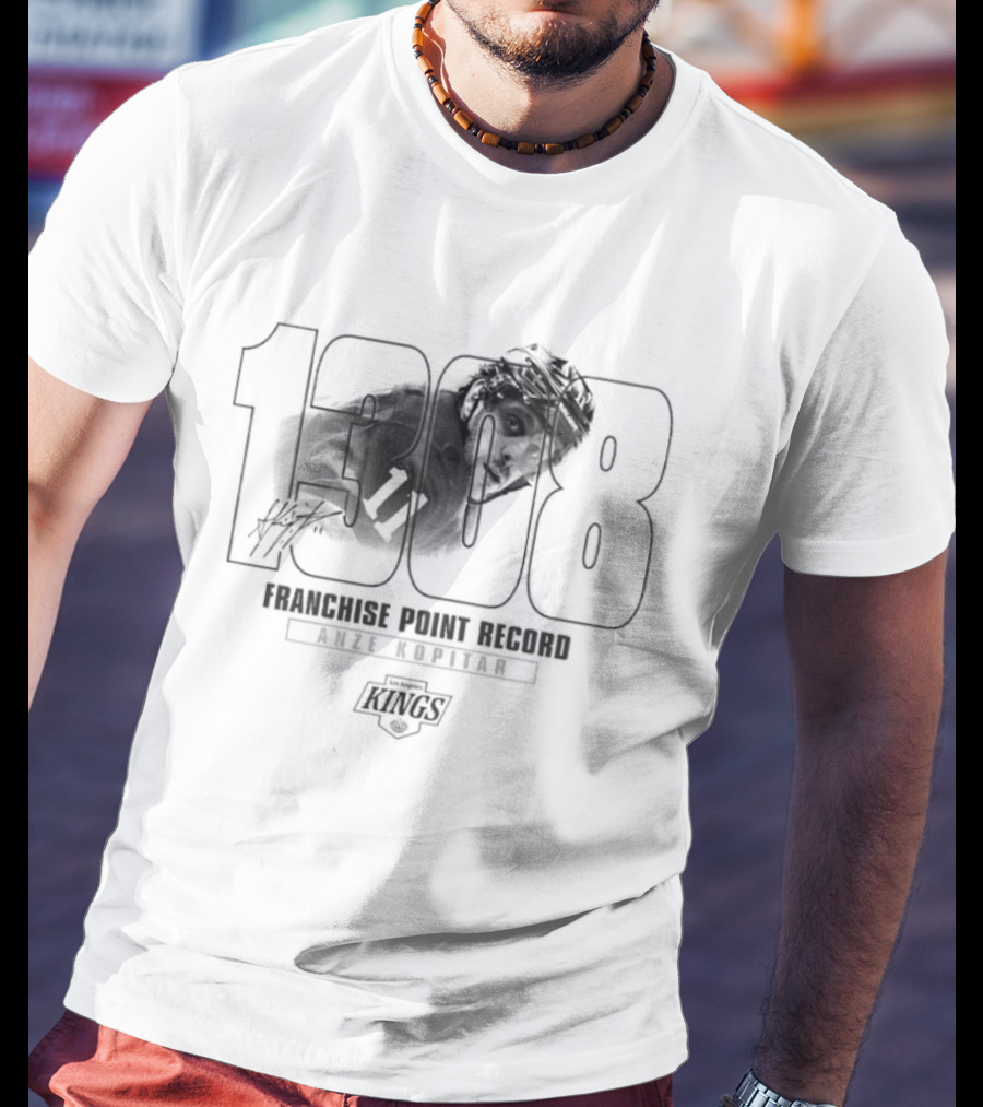 Anze Kopitar Los Angeles Kings 1000 Franchise Point Record T-Shirt